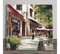 Global Designs Boulevard Cafe Ceramic Tile Picture Plaque Sign Wall Art By Brent Heighton Paris Scene 20x20cm