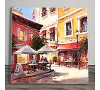 Global Designs Cafe Break Ceramic Tile Picture Plaque Sign Wall Art By Brent Heighton Paris Scene 20x20cm