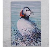 Global Designs Ceramic Tile Puffin Picture Plaque Sign Nautical Bird Wall Art By David A Finney 30x20cm