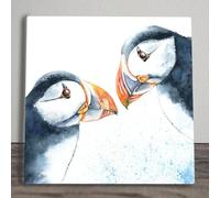 Global Designs Ceramic Wall Tile, 20x20cm, UV Printed Art Plaque Puffins by Val Goldfinch