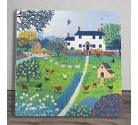 Global Designs Chicken Picture Ceramic Tile Plaque Sign Cottage Garden Wall or Freestanding Art The Hen House Coup By Jo Grundy 20x20cm