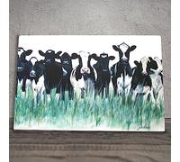 Global Designs Cows Picture Ceramic Tile Plaque Sign Farmer An Audience With Cows By Pankhurst Gallery 20x30cm
