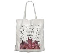 Global Designs Crazy Horse Lady Horse Humour Gift Polyester Tote Bag