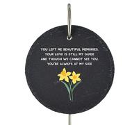Global Designs Daffodil Grave Stick Marker Plaque Ornament Flower Floral Slate Memoriel Sentimental Tribute Graveside Decor 25x11cm
