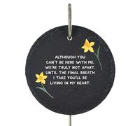 Global Designs Daffodil Grave Stick Marker Plaque Ornament Flower Floral Slate Memoriel Sentimental Tribute Graveside Decor 25x11cm