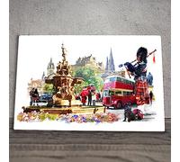 Global Designs Edinburgh Ceramic Tile Picture Scotland Scottish Landmarks Collage Plaque Sign Wall Art Macneil Studios 20x30cm