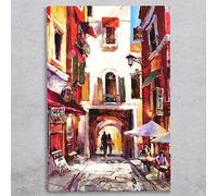 Global Designs European Holiday Ceramic Tile Picture Plaque Sign Wall Art By Brent Heighton Romantic Street Scene 30x20cm