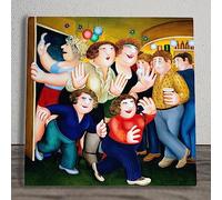 Global Designs Girls on the Town Ceramic Tile Plaque Sign Wall Art Picture By Beryl Cook UV Printed Artwork 20x20cm