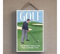 Global Designs Golf Illustration Part Of Our Sports Theme Printed Onto A Wooden Hanging Plaque