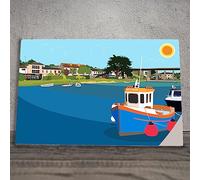 Global Designs Hayle Ceramic Tile Picture Plaque Nautical Boat Fishing Sign Wall Art By Kate Pearson 20x30cm