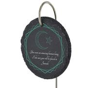 Global Designs Islamic Muslim Grave Stick Marker Plaque Ornament Memorial Slate Sentimental Tribute Graveside Decor 25x11cm