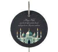 Global Designs Islamic Muslim Grave Stick Marker Plaque Ornament Memorial Slate Temple Sentimental Tribute Graveside Decor 25x11cm
