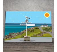 Global Designs Lands End Ceramic Tile Picture Plaque Sign Nautical Wall Art By Kate Pearson 20x30cm