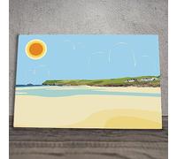 Global Designs Polzeath Ceramic Tile Picture Plaque Sign Nautical Beach Wall Art By Kate Pearson 20x30cm