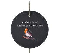 Global Designs Robin Grave Stick Marker Plaque Ornament Memorial Slate Always Loved Sentimental Tribute Graveside Decor 25x11cm