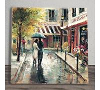 Global Designs Romantic Stroll Ceramic Tile Picture Plaque Sign Wall Art By Brent Heighton Paris Street Scene 20x20cm