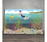 Global Designs Sea Swimmer Swimsuit Ceramic Tile Picture Novelty Nautical Plaque Sign Wall Art By Kate Pearson 20x30cm