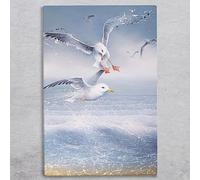 Global Designs Seagulls Ceramic Tile Picture Plaque Sign Bird Wall Art By D Finney 30x20cm