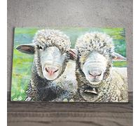 Global Designs Sheep Picture Ceramic Tile Plaque Sign Wall or Freestanding Art Me & Him Pankhurst Gallery 20x30