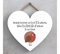 Global Designs Someone We Love Heaven Robin Themed Heart Shaped Sentimental Remembrance Plaque