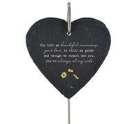 Global Designs Sunflowers Grave Stick Marker Plaque Ornament Slate Heart Flowers Memorial Sentimental Tribute Graveside Decor 25x11cm