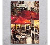 Global Designs Tribeca Bar Ceramic Tile Picture Plaque Sign Wall Art By Brent Heighton New York Scene 30x20cm