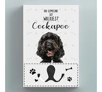 Global Designs Walkies Cockapoo Themed Wall Hung Lead Hook Dog Breed Lead Holder Wall Hook
