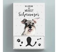 Global Designs Walkies Schnauzer Themed Wall Hung Lead Hook Dog Breed Lead Holder Wall Hook