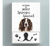 Global Designs Walkies Springer Spaniel Themed Wall Hung Lead Hook Dog Breed Lead Holder Wall Hook