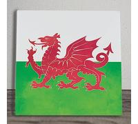 Global Designs Welsh Dragon Flag Ceramic Tile Picture Plaque Sign Wall or Freestanding Dragon Art 20x20cm