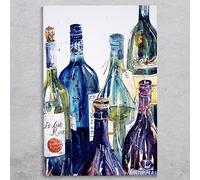 Global Designs Wine Bottles Ceramic Tile Picture Plaque Sign Home Bar Wall Art By S Thoms 30x20cm