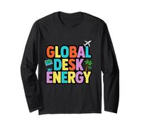 Global Desk Energy Travel Work Lifestyle Design Long Sleeve T-Shirt