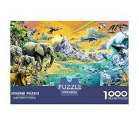 Global Fauna Puzzle 1000 Piece Impossible Jigsaw Puzzles for Adults, Impossible Puzzle Family Activity Puzzles 38x26cm/1000pcs