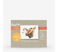 Fluid 100 Watercolor Paper 811218 140LB 100% Cotton Cold Press 9 in x 12 in Block, 15 Sheets