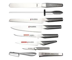 Global GCH-6610 10 Piece Chef's Knife Case Set
