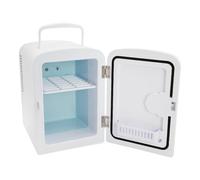 (White) Global Gizmos Mini Fridges / Table Top Fridge for Bedrooms / Portable Design with Carry Handle / 4 Litre Capacity