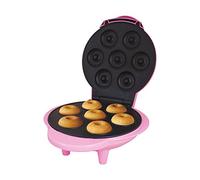 Global Gizmos 35580 Mini Doughnut Maker/Easy Clean Non-Stick Plates/Cool Touch Handle/Makes 7 Mini Donuts/Unique Thermostatic Design Prevents Overcooking/Pink