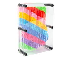 Global Gizmos 45149 Rainbow Pin Art Impression Toy/Ideal for Home and Office/Novelty Fun Gift / 3D Fun Desktop Sculpture Gadget/Classic Retro Game / 18cm x 13cm