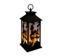 Global Gizmos 46289 LED Halloween Lantern / Flickering Candle Lantern Effect / 6 Hour Timer / Convenient Hanging Hook / Battery Powered