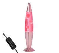 Global Gizmos 48879 16" Pastel Pink Lava Lamp/Rose Gold Chrome Base/Retro Nostalgia/Relaxing Mood Light/Decorative Illumination