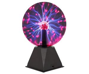Global Gizmos 48980 8 Inch Mega Plasma Ball/Touch Sensitive & Sound Activated/Multi-Coloured Lightning Display/Retro Novelty Fun Light Up Electric Globe Lamp