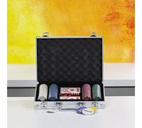 Global Gizmos 50520 200 Piece Poker Set / 4g Chips / Contains Chips, Dice & Cards / Portable Casino Style Carry Case / Texas Hold’Em, Blackjack and More