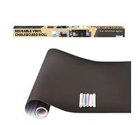 Global Gizmos 50870 Self Adhesive Roll Vinyl Chalkboard / 100cm x 45cm Size/Chalk Included/Resizable Black Board, 48 x 6 x 4 cm