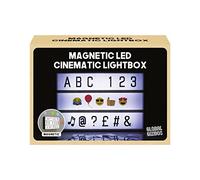 Global Gizmos 50960 Miniature Magnetic A6 Cinematic Light Up Box | Set Includes 90 Letters, Numbers & Symbols | 3 Rows | Parties/Birthdays/Weddings/Christmas, White