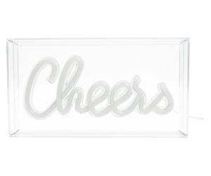 GLOBAL GIZMOS 51449 LED Neon Cheers Sign - White