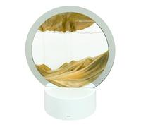 Global Gizmos 55209 3D Sand Art Table Lamp/Round Glass Frame Display with LED Light / 360 Degree Rotation/Office & Desk Decoration / 7” Size