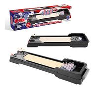 Global Gizmos 55689 Tabletop 10 Pin Bowling Game | Spring Loaded Mechanical Bowler | Authentic Looking 13’ Bowling Alley | Easy Assembly