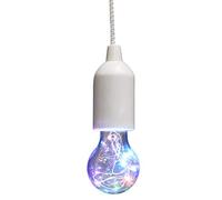 Global Gizmos LED Bulb on a Rope Multi Coloured Pull Light, White