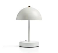 Global Gizmos Mushroom Table Lamps/Rechargeable Bedside Lamp/Touch Operated Dimming / 3 Different Light Shades / 25cm Height (White)