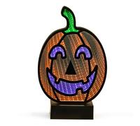 Global Gizmos Pumpkin Infinity Light/Double-Sided Halloween Mirror Light/Vibrant Colours/USB Operated Halloween Decoration / 28 x 17cm